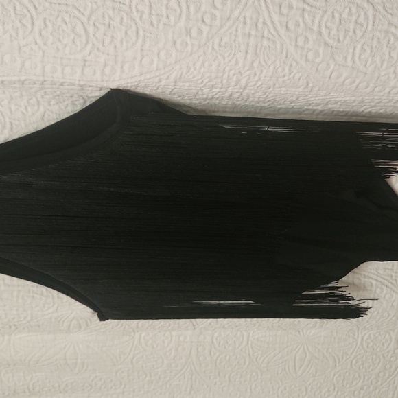 Fringe bodysuit!Sleeveless shirt tank top size large western concert wear! - Picture 5 of 9